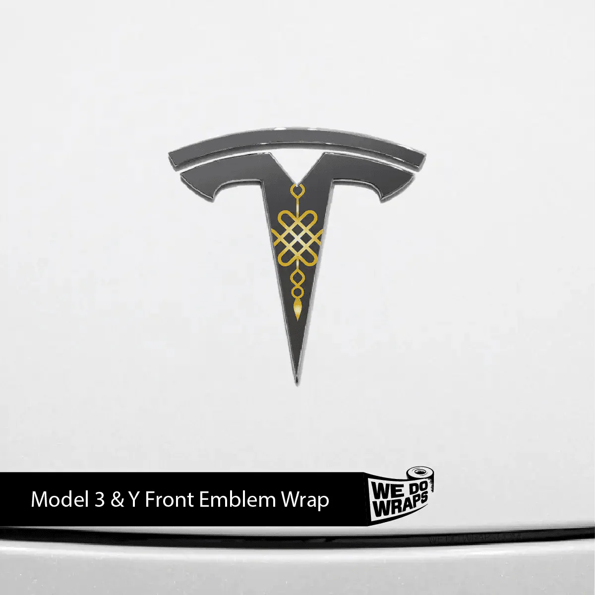 Lucky Knot Tesla Emblem Decals (Front + Back) | Model Y - Image 3
